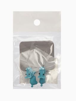 Серьги из полимерной глины «Бегемот», голубые