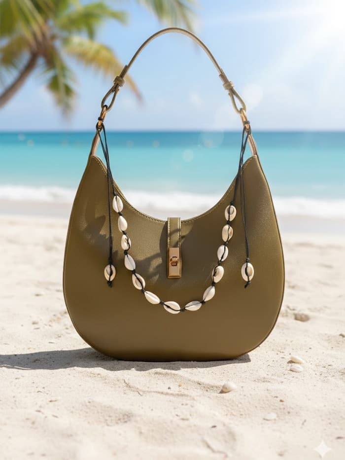 Чокер из ракушек «Морской», чёрно-бежевый, 75 см