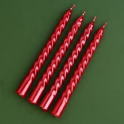 Набор свечей новогодних витых «Сказочных моментов», 4 шт., 1.5×1.5×15 см