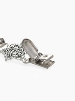 Зажим для кардигана «Цветение», цвет чернёное серебро