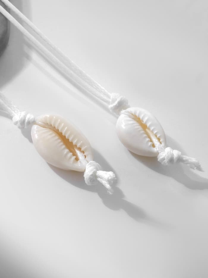 Чокер из ракушек «Морской», белые, 90 см