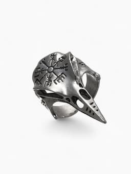 Кольцо «Коготь», череп хищника, цвет чернёное серебро, безразмерное