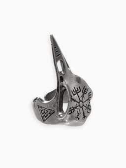 Кольцо «Коготь», череп хищника, цвет чернёное серебро, безразмерное