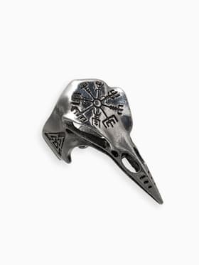 Кольцо «Коготь», череп хищника, цвет чернёное серебро, безразмерное