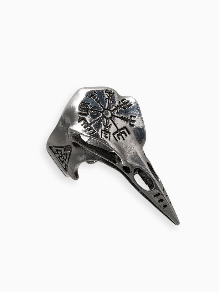 Кольцо «Коготь», череп хищника, цвет чернёное серебро, безразмерное