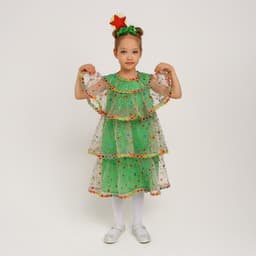 Костюм карнавальный «Ёлочка волшебная», органза, р. 32, рост 110-116 см