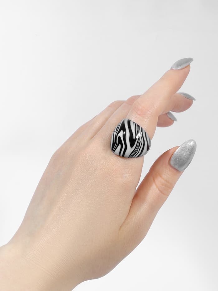 Кольцо «Муранское стекло», волны, цвет МИКС