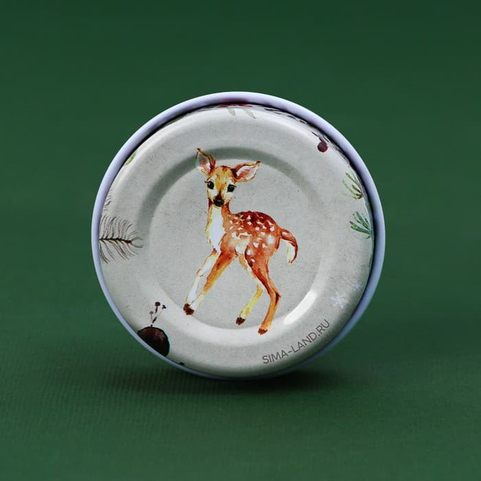 Свеча ароматическая, в железной банке «Олененок», карамель, d=4.8 см