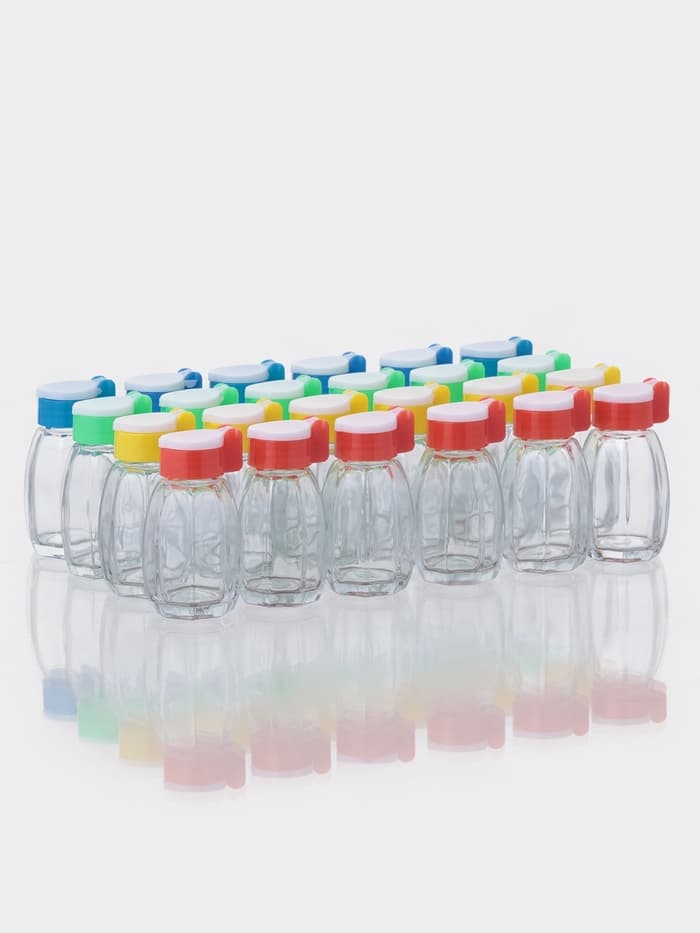 Набор солонок Доляна «Грани», 30 мл, 3.5×7 см, 24 шт., стекло, МИКС