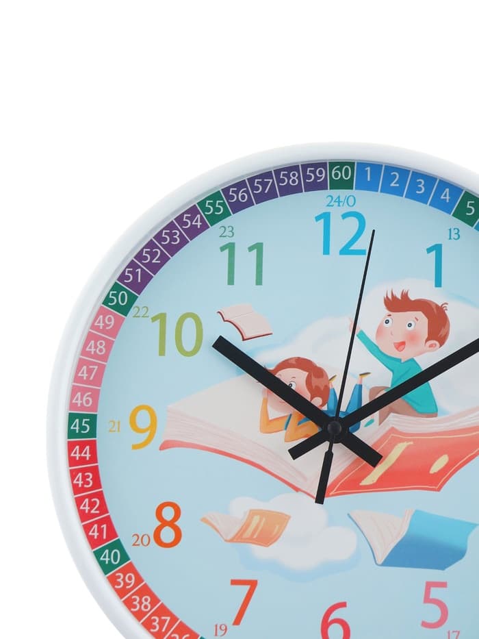 Часы настенные «Ученье свет», детские, бесшумные, плавный ход, d=25 см, от батарейки 1×АА