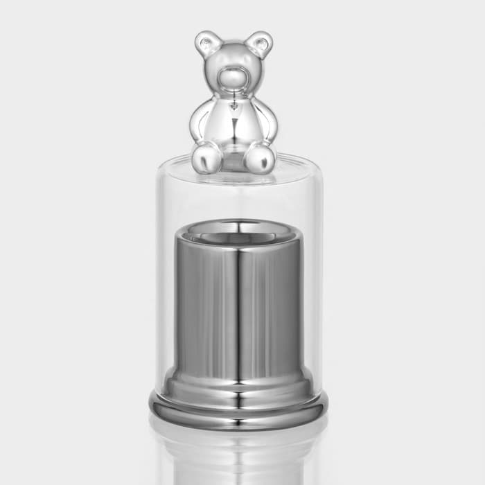 Подставка под зубочистки с крышкой «Стильный мишка», 7×7×15 см, керамика