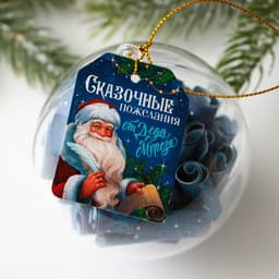Ёлочная игрушка шар с новогодними пожеланиями «Сказка», на Новый год, 30 свитков, d=8 см
