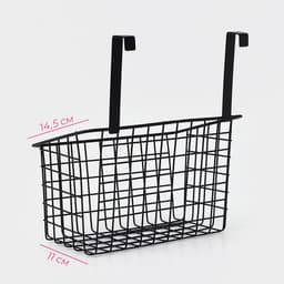 Корзина подвесная на шкаф или дверцу Доляна, 26×13.5×17 см, чёрная