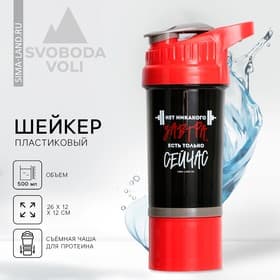 Шейкер спортивный «Есть только сейчас», 500 мл