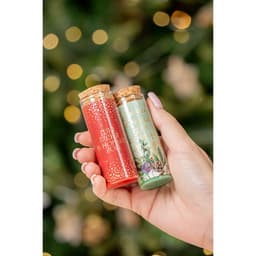 Свеча новогодняя, набор 2 шт., аромат мята и ваниль, 3×3×8 см