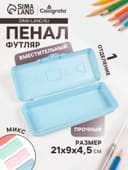 Пенал - футляр Calligrata «Прованс», 21×9×4.5 см, непрозрачный, пластиковый, МИКС