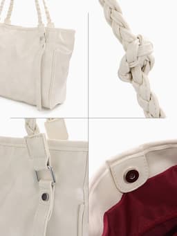 Сумка - шоппер женская на молнии, 44×10×29 см, однотонная, белая