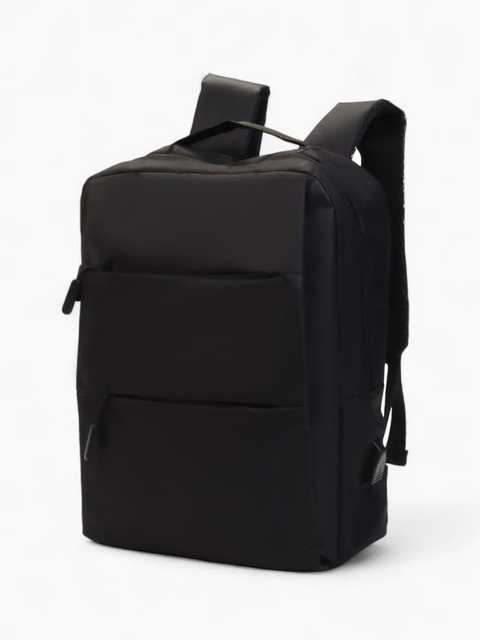 Рюкзак для ноутбука, городской, с USB, ручная кладь, 30×12×43 см, чёрный