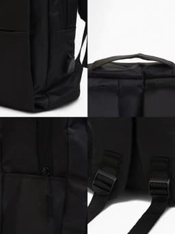 Рюкзак для ноутбука, городской, с USB, ручная кладь, 30×12×43 см, чёрный