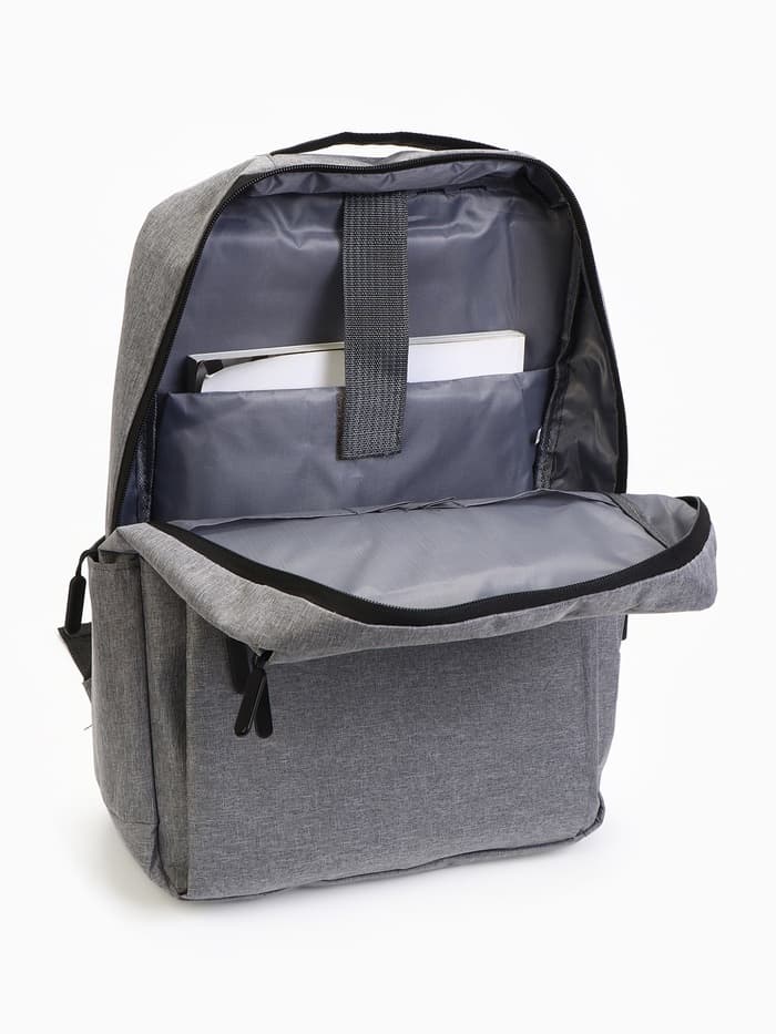 Рюкзак для ноутбука, городской, с USB, ручная кладь, 30×12×43 см, серый