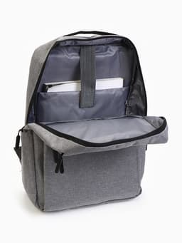 Рюкзак для ноутбука, городской, с USB, ручная кладь, 30×12×43 см, серый