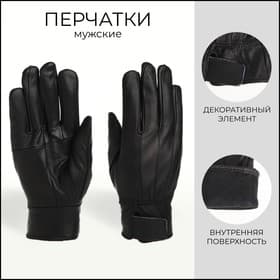 Перчатки мужские, безразмерные, с утеплителем, чёрная