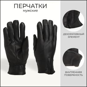 Перчатки мужские с утеплителем, безразмерные, чёрные