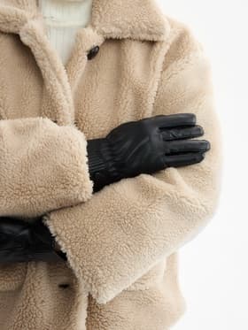 Перчатки женские, безразмерные, с утеплителем, цвет чёрный