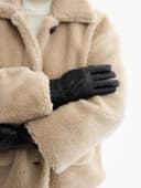 Перчатки женские, безразмерные, с утеплителем, цвет чёрный