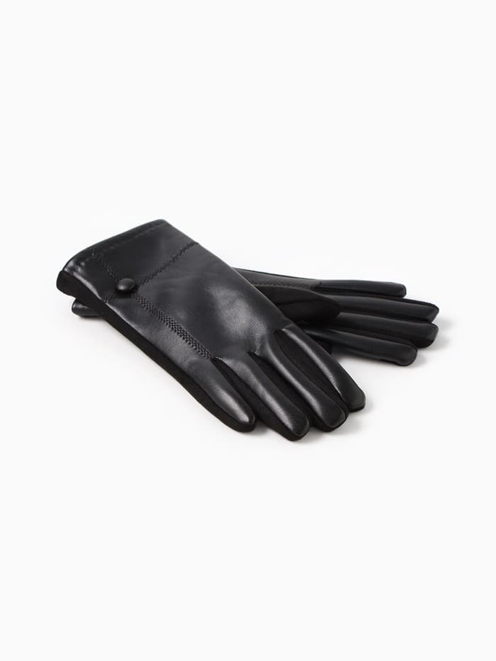 Перчатки женские, безразмерные, с утеплителем, цвет чёрный