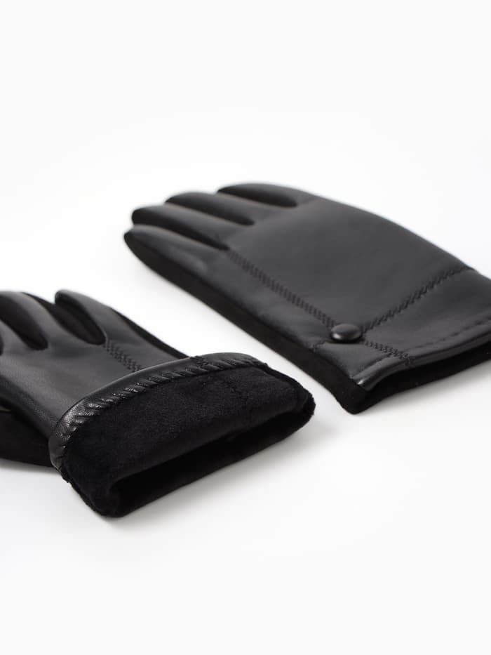 Перчатки женские, безразмерные, с утеплителем, цвет чёрный