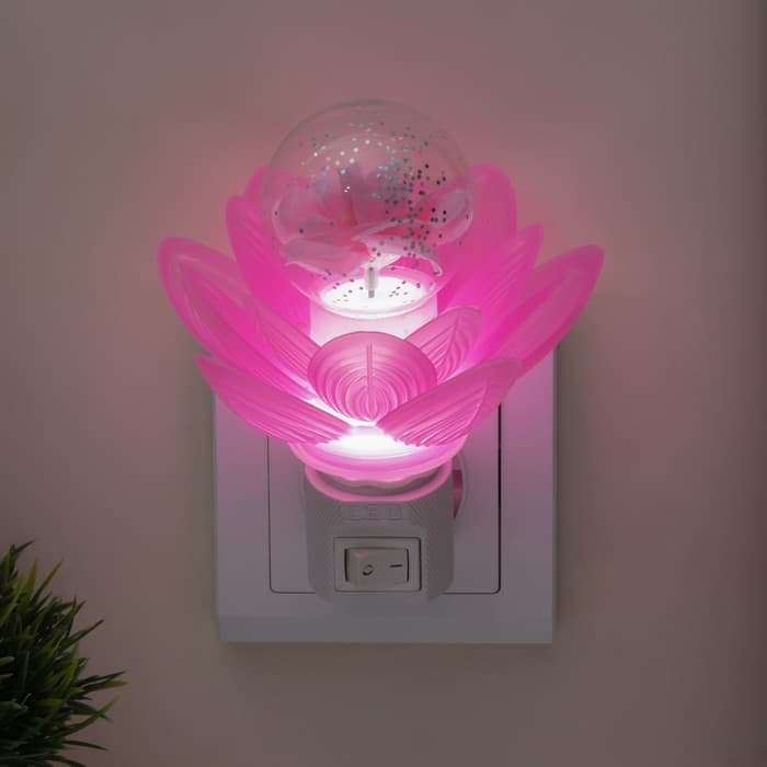 Ночник RISALUX «Розовый цветок», LED, 8×8×12 см