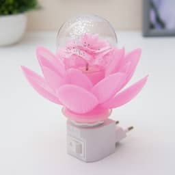 Ночник RISALUX «Розовый цветок», LED, 8×8×12 см