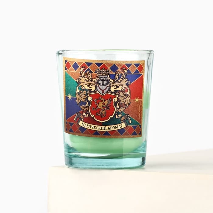 Ароматическая свеча в стакане «Магический аромат», сосна, в голографической коробке, 5×6 см