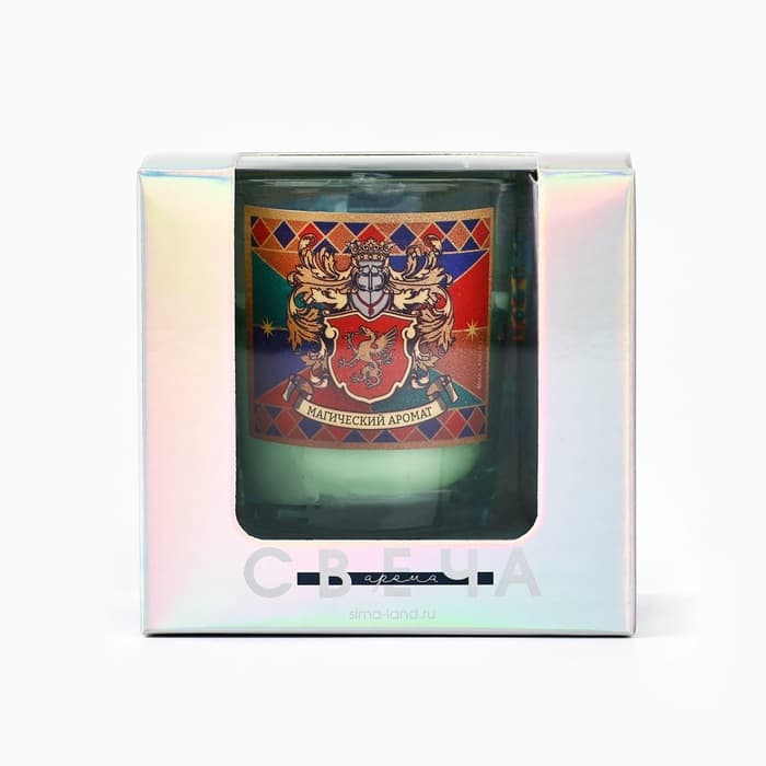 Ароматическая свеча в стакане «Магический аромат», сосна, в голографической коробке, 5×6 см