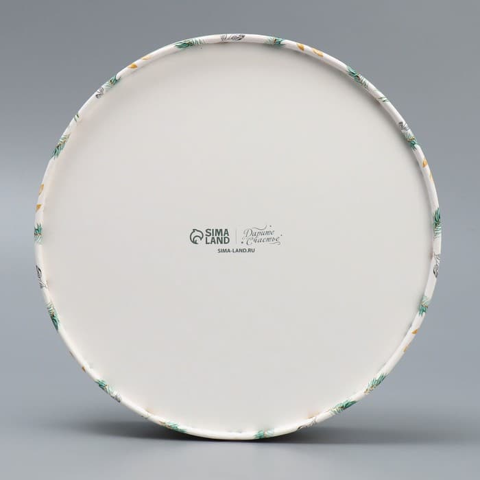 Коробка новогодняя для макарун тубус с окном «С Новым годом», 20×20×5 см