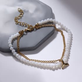 Браслет на ногу «QF. Хвост русалки», два ряда, L= 28.5 см, белый в золоте