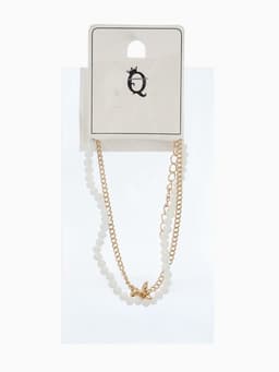 Браслет на ногу «QF. Хвост русалки», два ряда, L= 28.5 см, белый в золоте