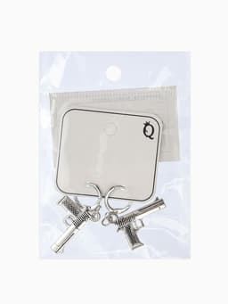 Серьги GUN пистолеты, цвет серебро