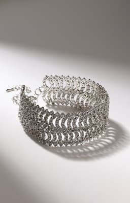 Браслет со стразами «Лёд. Волны», L=17.5 см, белый в серебре