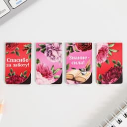Магнитные закладки для книг, 4 шт. «Любимому учителю»