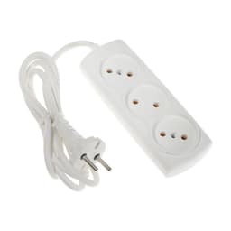 Удлинитель Luazon Lighting ECO, 3 розетки, 1.5 м, 10 А, 2200 Вт, ПВС 2×0.75 мм2, без заземления, белый