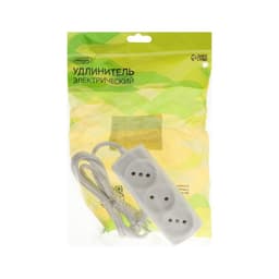 Удлинитель Luazon Lighting ECO, 3 розетки, 1.5 м, 10 А, 2200 Вт, ПВС 2×0.75 мм2, без заземления, белый