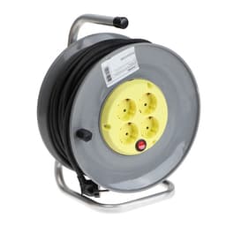 Удлинитель морозостойкий на катушке Luazon Lighting ECO, 4 розетки, 50 м, 16 А, КГ 3×1.5 мм², с выключателем