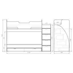 Кровать детская двухъярусная «Юниор 9», 800×1900 мм, цвет белый
