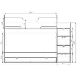 Кровать детская двухъярусная «Юниор 9», 800×1900 мм, цвет белый