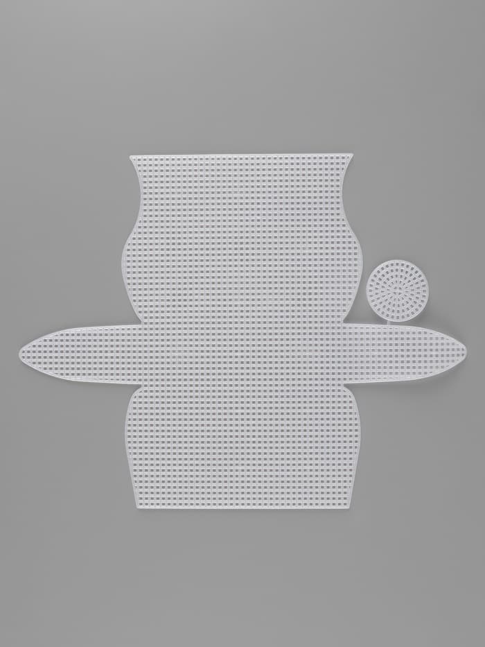 Канва-основа для вышивания сумки, пластиковая, 23×29 см, 1.5×1.5 мм, белая