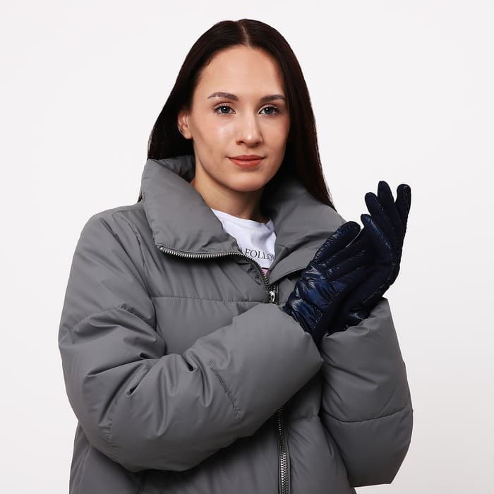 Перчатки женские, безразмерные, с утеплителем, цвет синий