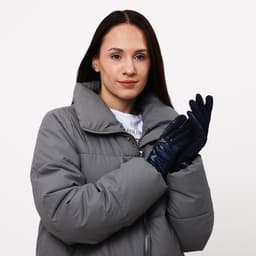 Перчатки женские, безразмерные, с утеплителем, цвет синий