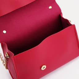 Сумка для девочки, с меховой ручкой, маленькая, на магните, малиновая